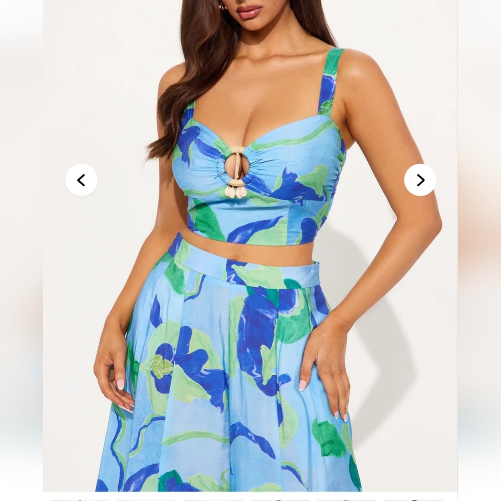 NWT Blue Floral Two-Piece Set Size XL - Picture 3 of 3